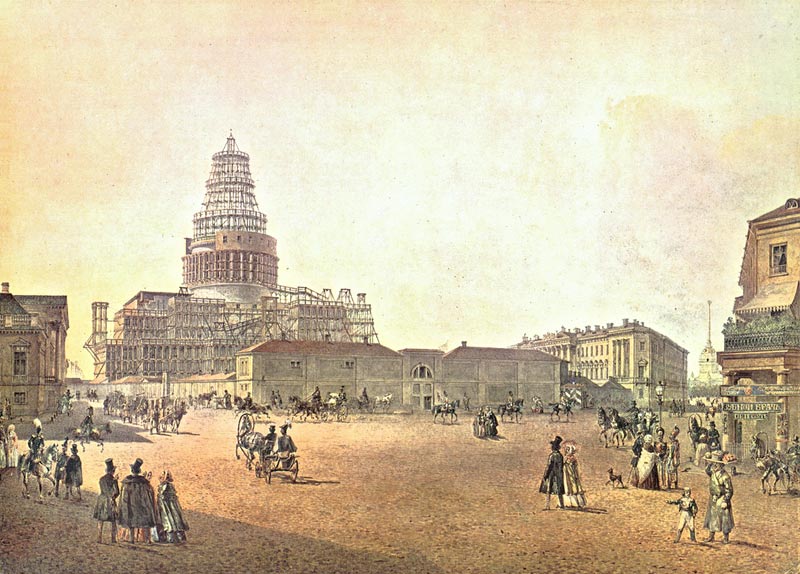 В.Садовников.Вид Исаакиевского собора и площади.1840-е.