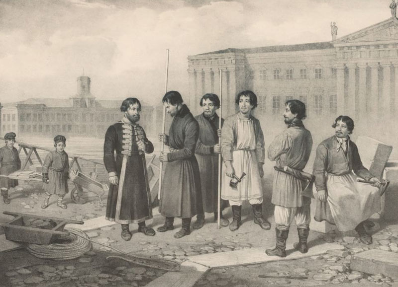 ортрет строителей Александровской колонны 