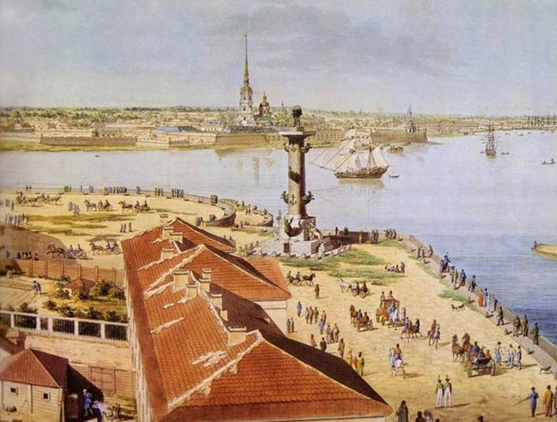 стрелка васильевского острова картина