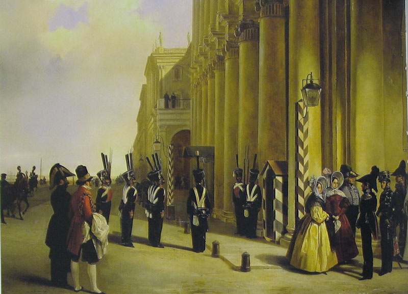 Адольф Ладюрнер. Смена поста Л-Г.Гренадерского полка перед Зимним дворцом 1837 г.