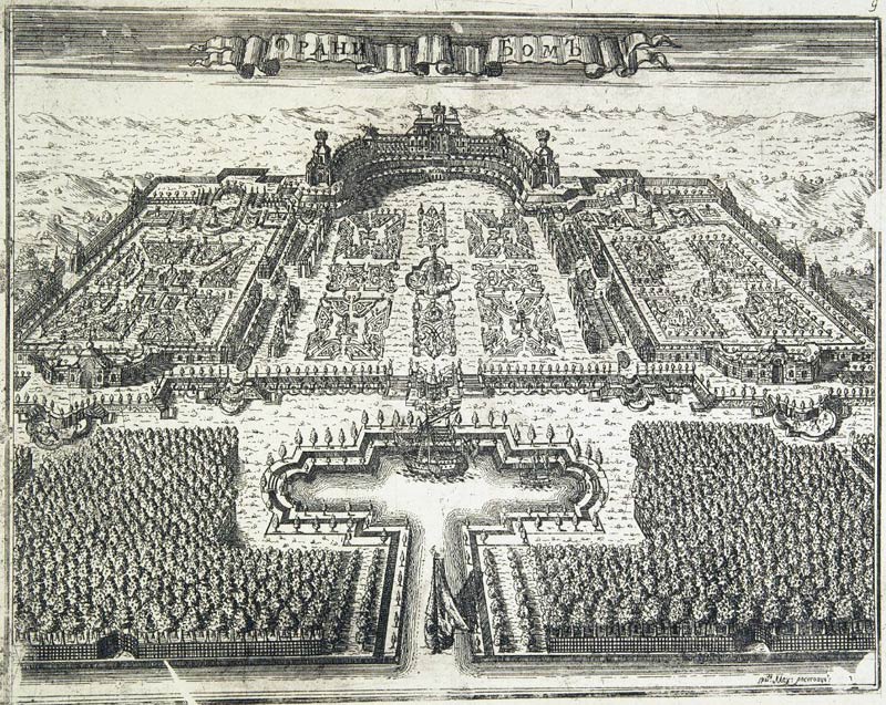 Ораниенбаум.Гравюра А.И.Ростовцева 1716 г.
