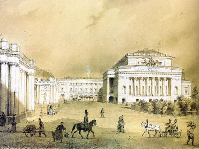 Александринский театр. Худ. А. Ф. Чернышев. 1851 г.