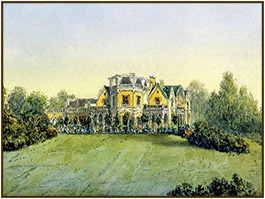 Вид Коттеджа с залива. И.И.Шарлемань 1854 г.