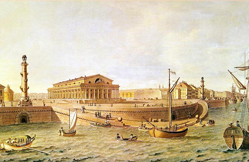 Нева у стрелки Васильевского острова. 1810-е года.