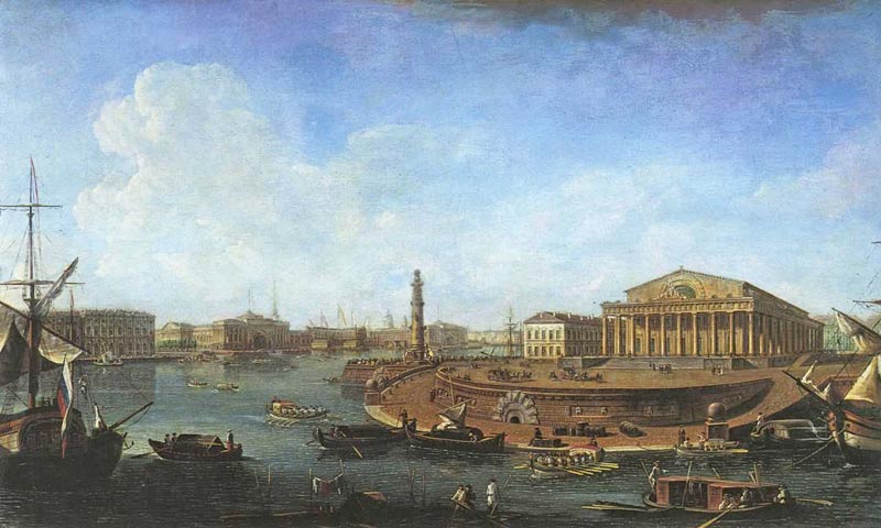 Вид на Биржу и Адмиралтейство от Петропавловской крепости.Ф.Я.Алексеев.1810 г.