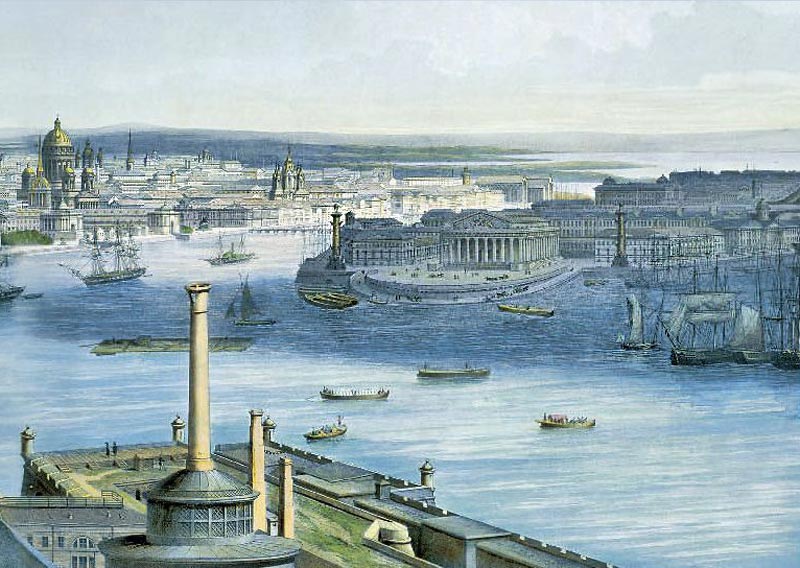 Панорама города Санкт-Петербурга. Ш.-К. Башелье по оригиналу Дж.-Р. Бернардацци, 1851 г.Фрагмент