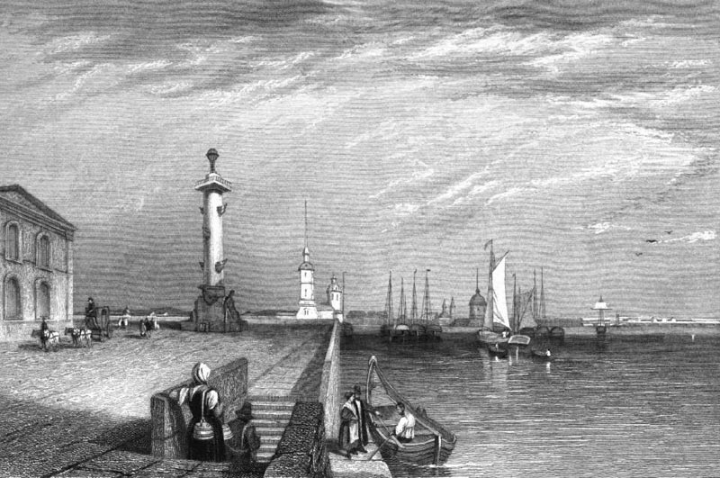 Гравюра из англ. сер. 1836 г. "Путешествие в Петербург и Москву через Курляндию и Ливонию" работы Хигхэма по рис. Викерса.