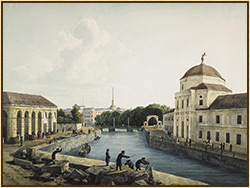 Вид реки Мойки со стороны Императорских конюшен. Мартынов А.Е.1809 г. ГЭ