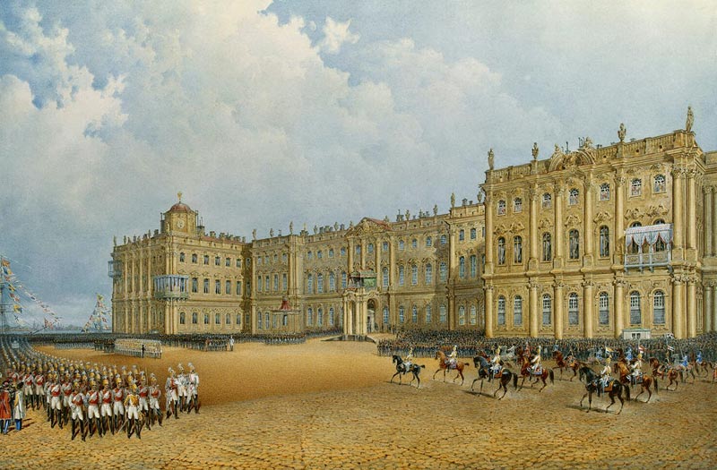 Вид Зимнего дворца со стороны Адмиралтейства В. С. Садовников 1840-е гг.